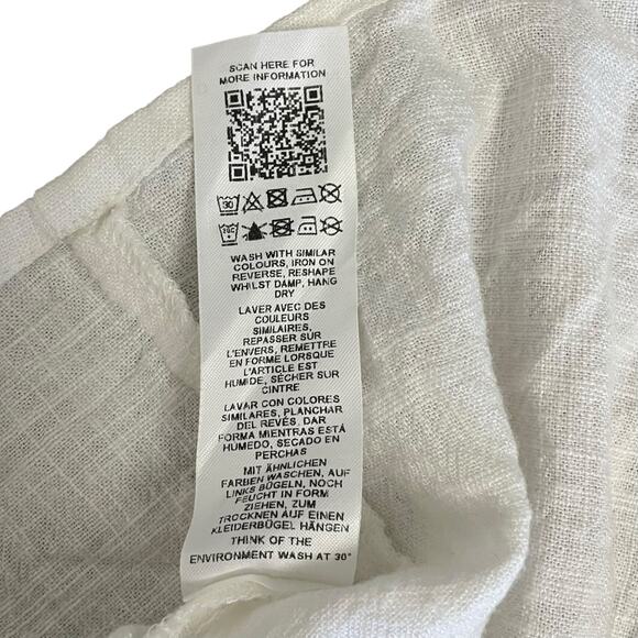 ASOS DESIGN White Linen Blend Tie Strap Swing Cami Top Size 10 US EU 42 - Picture 6 of 8